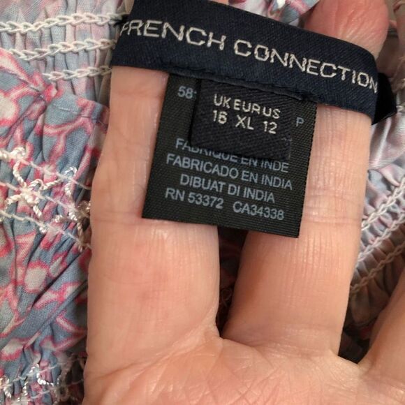 FRENCH CONNECTION - NWT - L XL Smocked Cotton Cropped Tank/Forget Me Not Multi - Picture 6 of 15